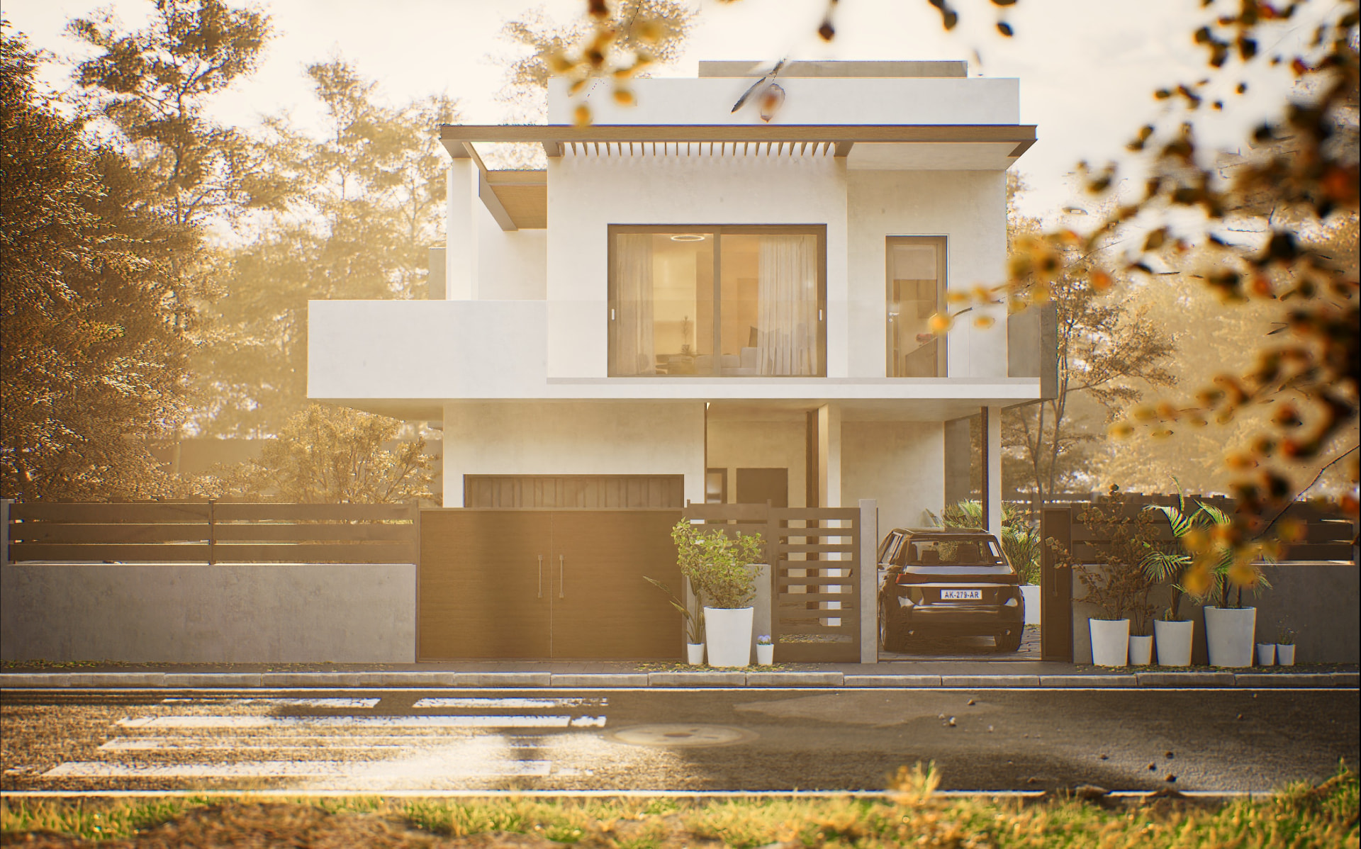 Villa in Begoulaki — front elevation with entrance gate